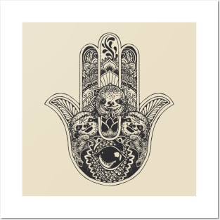 Hamsa Hand Sloth Posters and Art